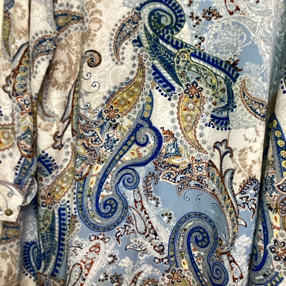 Chico's plus size 3 16 18 2X Blue and White Asymmetrical Tunic Fall Top - Picture 13 of 16